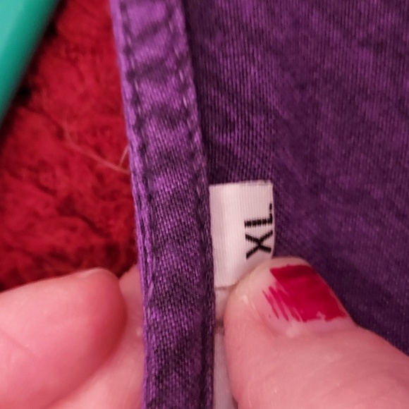 Bohemian Rope Embroidered Indigo Purple Button-up Front and Tie Back Size XL - Picture 8 of 8